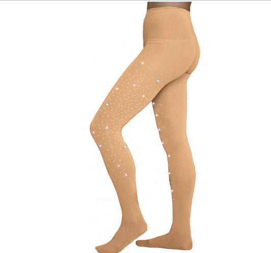 Chloe Noel Footed Tights TF8830 - Crystals on Both Thighs