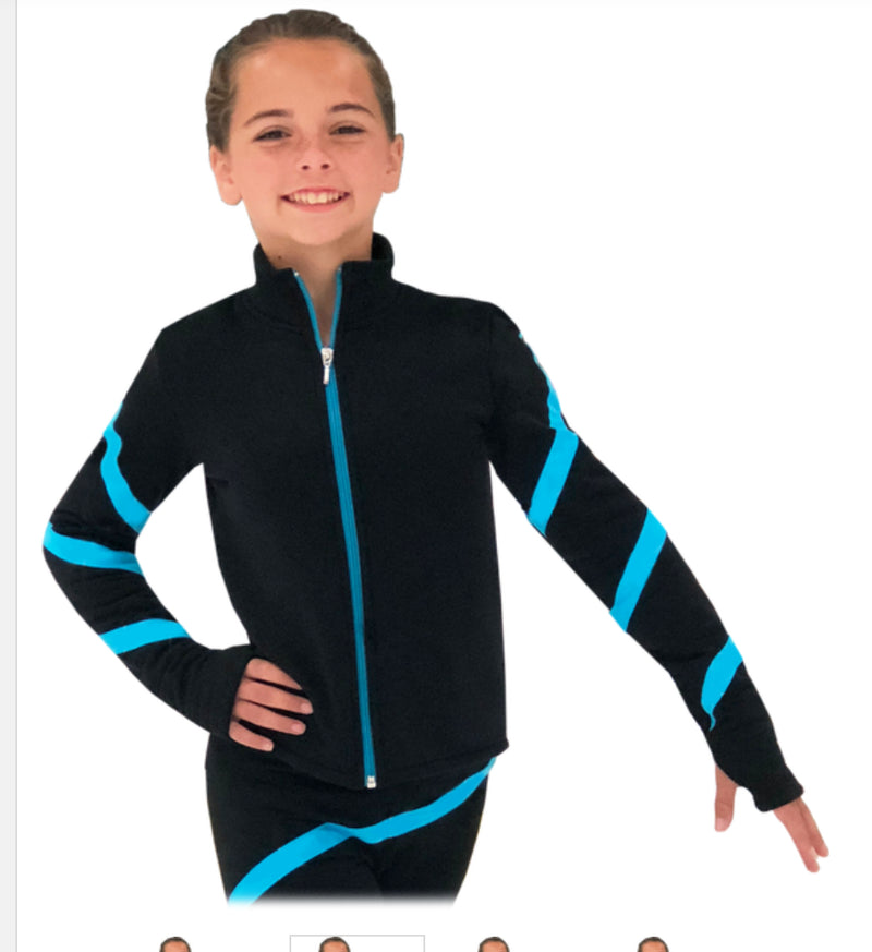 Chloe Noel JS106P Elite Polartec Spiral Fleece Figure Skating Jacket with Thumb Holes