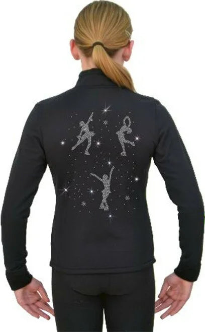 Chloe Noel J11 Solid Polar Fleece Figure Skating Jacket with Large Crystals