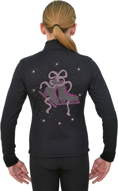Chloe Noel J11 Solid Polar Fleece Figure Skating Jacket with Large Crystals