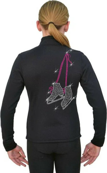 Chloe Noel J11 Solid Polar Fleece Figure Skating Jacket with Large Crystals