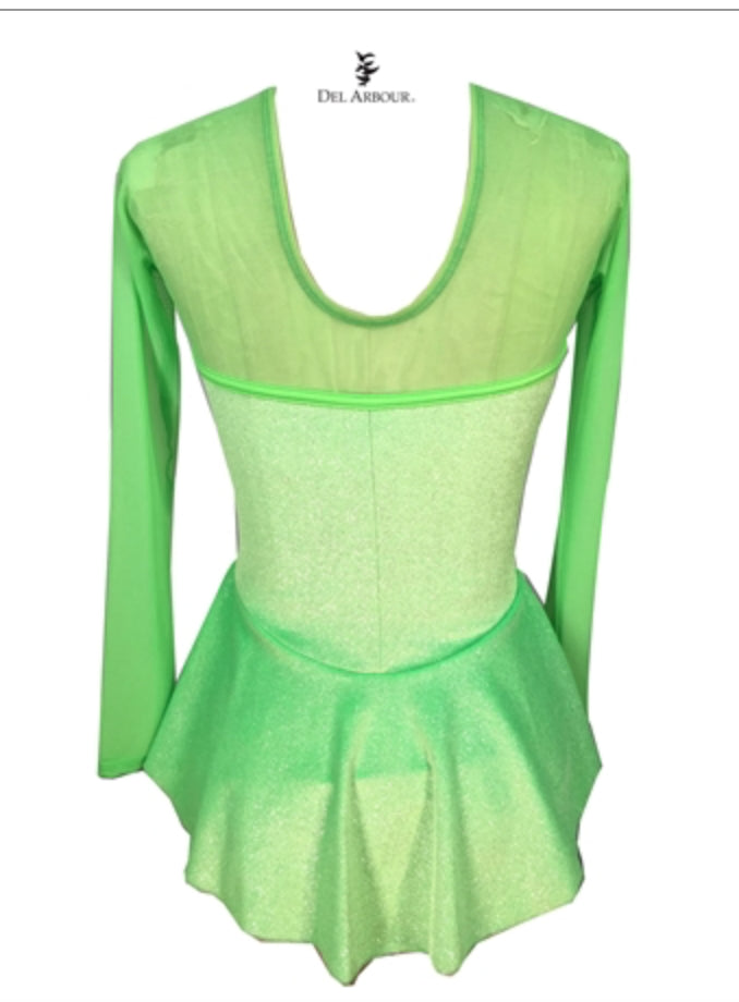 green figure skating dress Del Arbour First Glide FG4 Dress - Lime Green – Icesk8