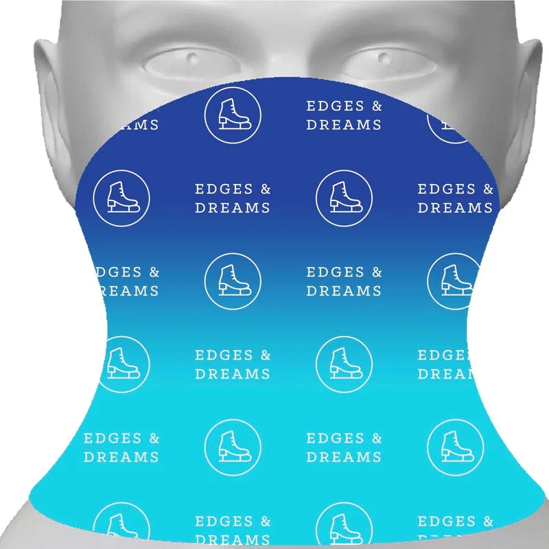 Edges & Dreams Ombre Blue Buff Style Face Mask