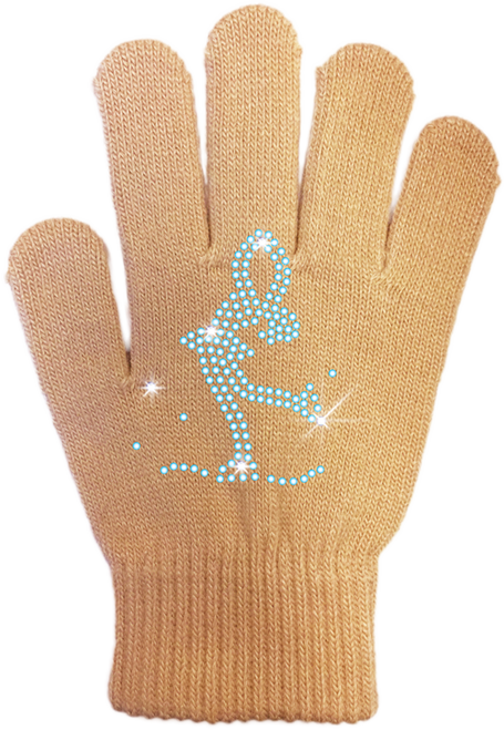 Chloe Noel Ice Skating Gloves - GV22/Mini Lay-Back Skater Crystals