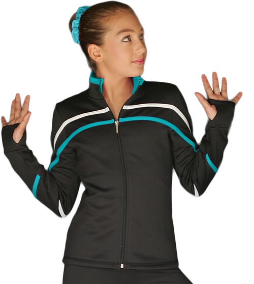Chloe Noel J618F 2-Tone Piping Light Weight Fleece Figure Skating Jacket