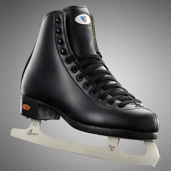 Riedell 10 J Opal Black Boys Boot Skate Set with Spiral Stainless Blade