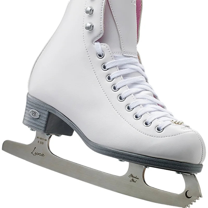 Riedell Ladies 114 Pearl White Boot Set with Luna Blade