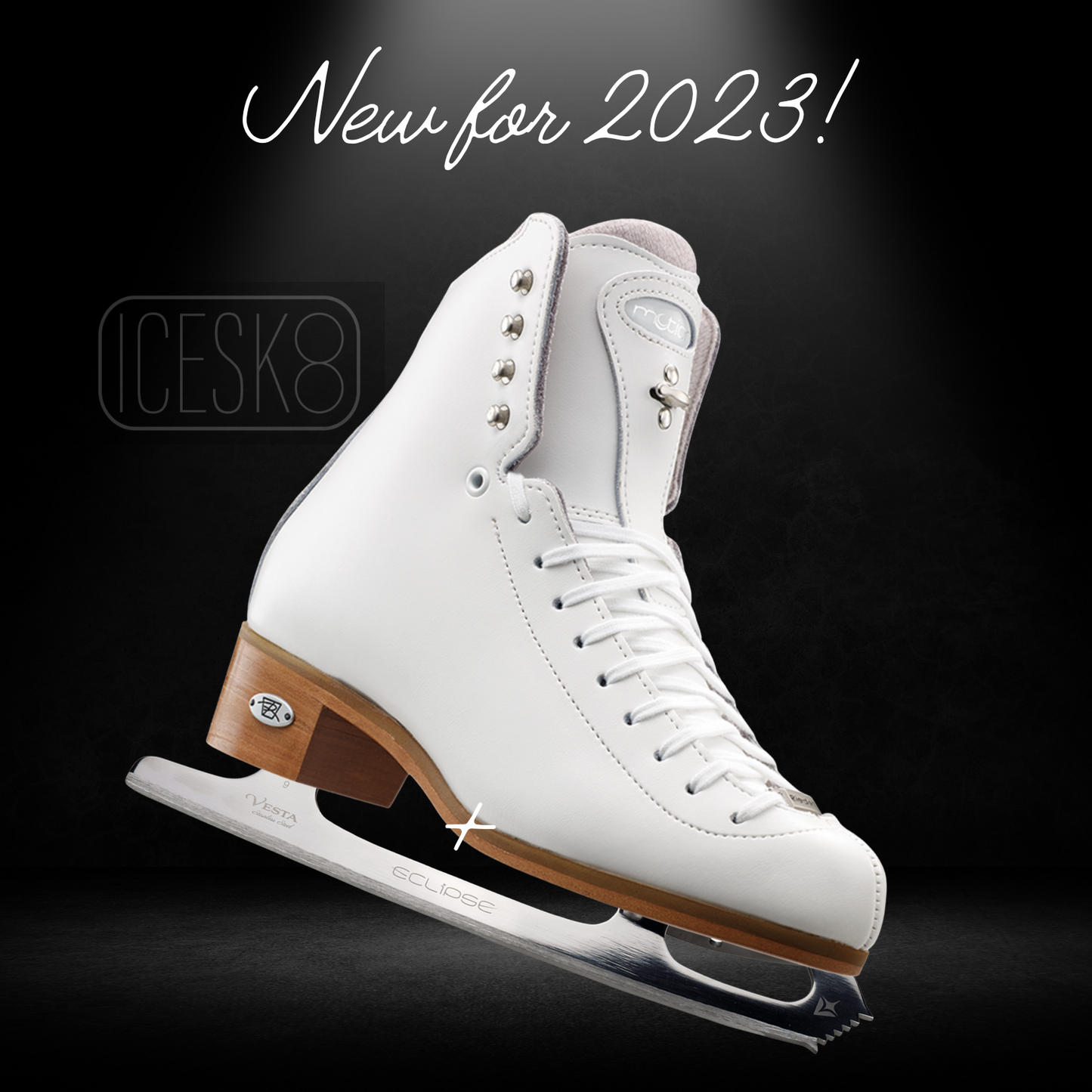 Riedell 25 Motion White Skate Set with Eclipse Vesta Blade