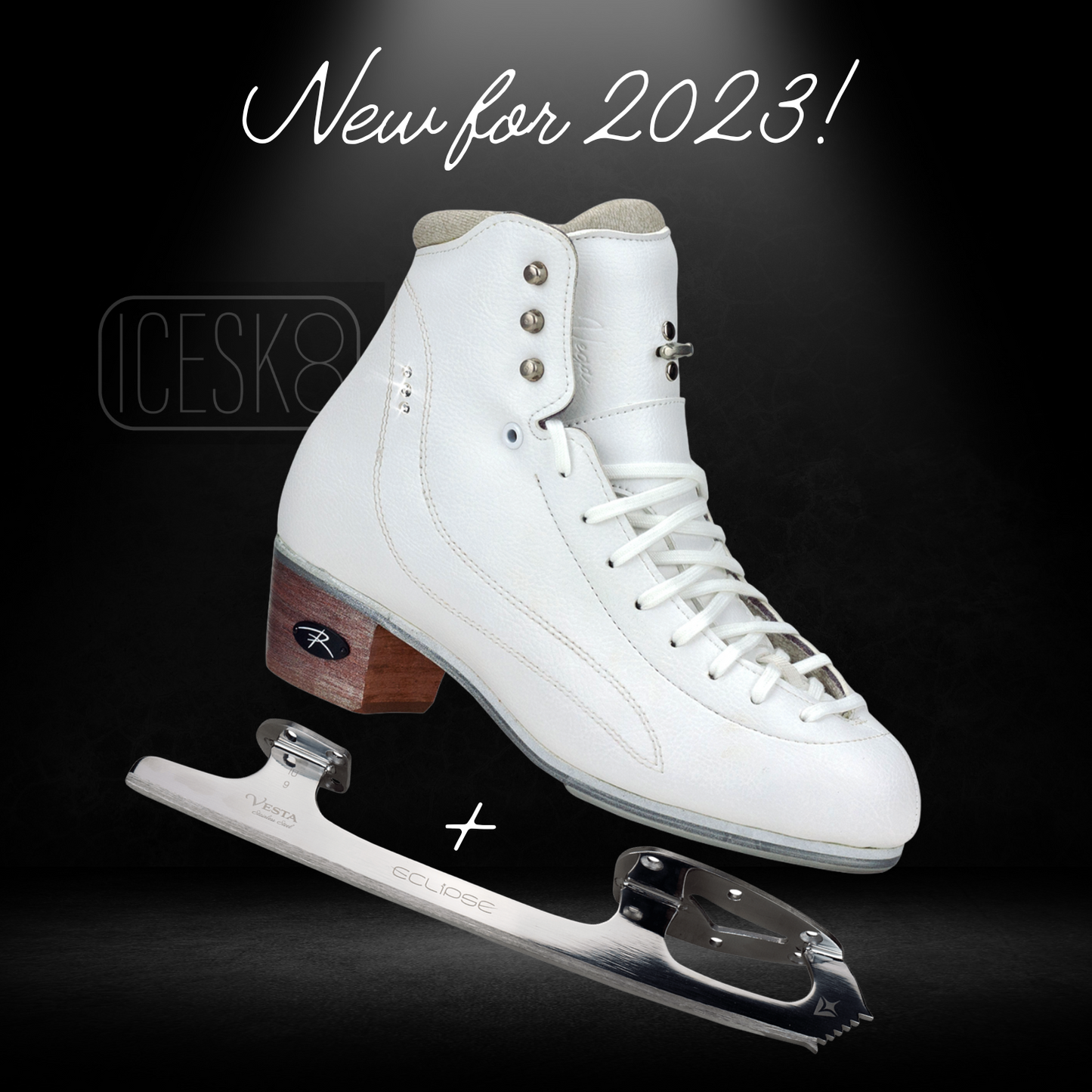 Riedell Vega White Boot Skate Set with Vesta Blades