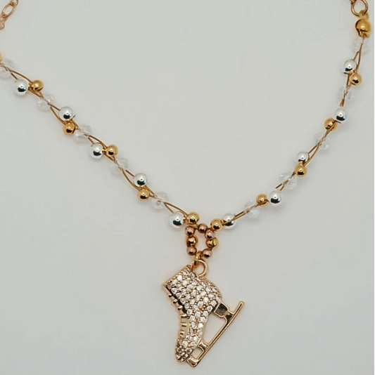 Brilliance & Melrose gold braided skating necklace