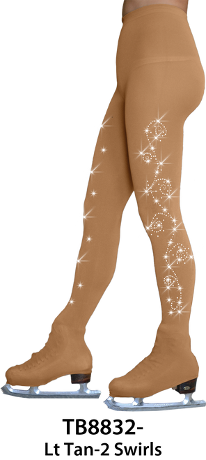 Chloe Noel TB8832 Rhinestone Swirls Over The Boot Tights