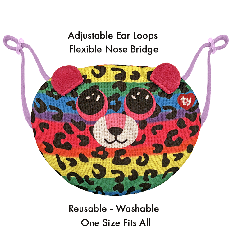 Ty Dotty Multi Colored Spotted Leopard Face Mask