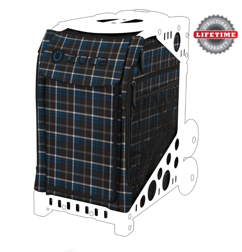 Zuca Imperial Plaid Insert Bag with Free Lunchbox and Optional Rolling Frame